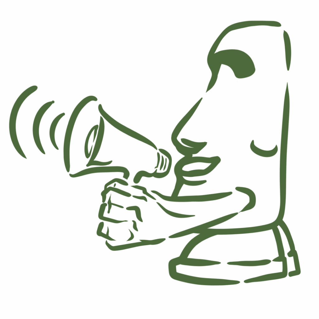 Blog Heads logo holding megaphone to represent SEO blog writers service